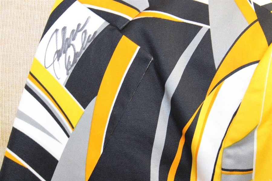 John Daly Signed Personal Hand-tailored LoudMouth Black, Yellow, & White Swirls Themed Sport Coat JSA ALOA