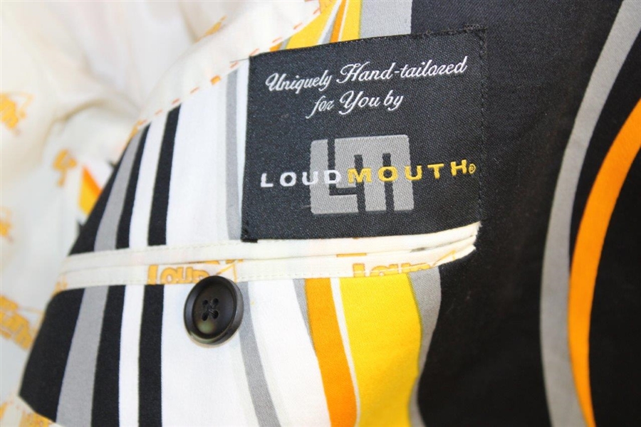 John Daly Signed Personal Hand-tailored LoudMouth Black, Yellow, & White Swirls Themed Sport Coat JSA ALOA