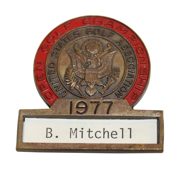 1977 US Open at Southern Hills CC Contestant Badge - Bobby Mitchell