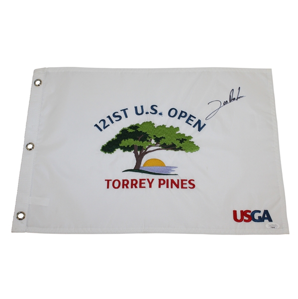 Jon Rahm Signed 2021 US Open at Torrey Pines Embroidered Flag JSA #TT58990