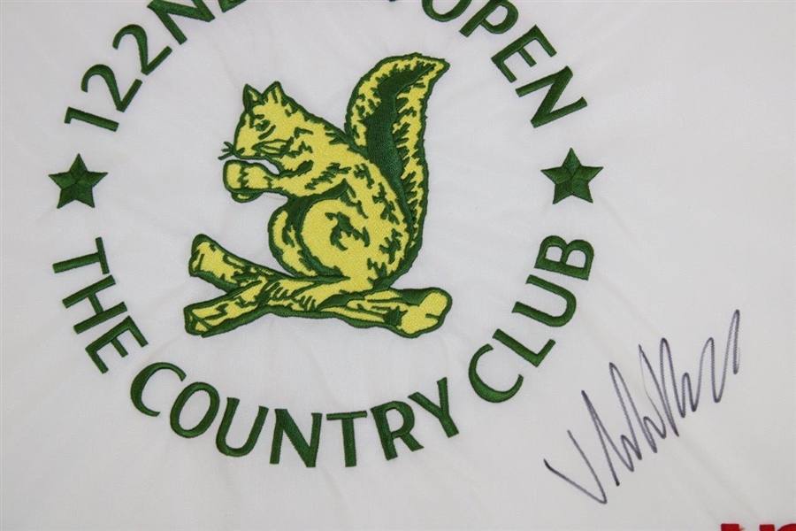 Viktor Hovland Signed 2022 US Open at The Country Club Embroidered Flag JSA #VV50238