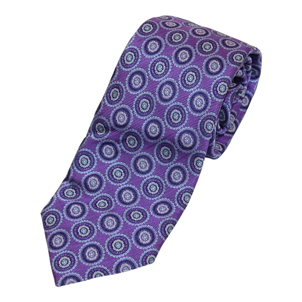 Augusta National Golf Club Masters Purple Circular Design Necktie - Never Sold - Used