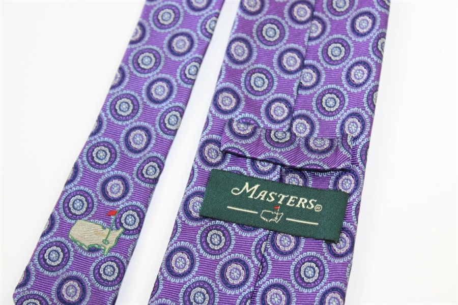 Augusta National Golf Club Masters Purple Circular Design Necktie - Never Sold - Used