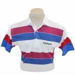 Chi-Chi Rodriguezs Personal Red, White, Pink & Blue Golf Shirt with Toyota Sponsor