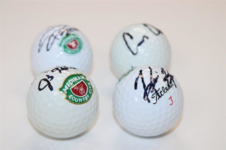 Kisner, Holmes, Casey, & Champ Signed Golf Balls JSA ALOA