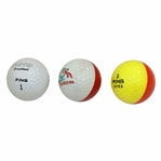 Three (3) Ping Various Logo Golf Balls - Promotional, Christmas & Yellow/Red Eye 2