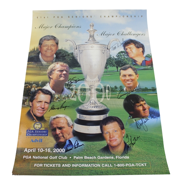 Gary Player's Big 3/Watson/Trevino/Kite & More Signed 2000 PGA Seniors Champ. Poster JSA  ALOA
