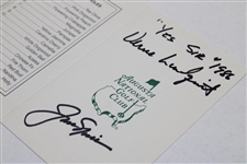 Jack Nicklaus & Verne Lundquist Dual Signed Augusta National Scorecard JSA ALOA