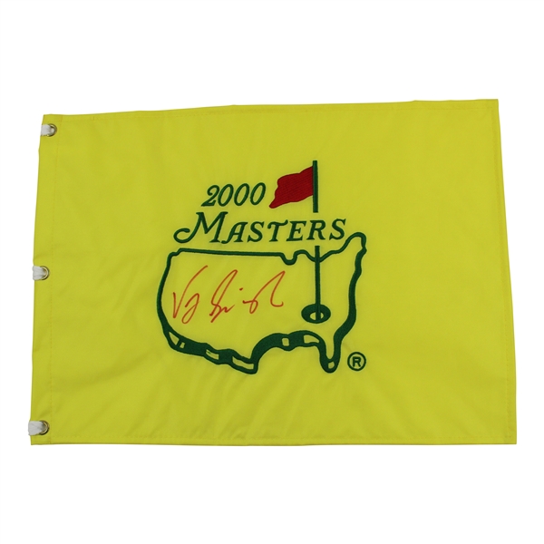 Vijay Singh Signed 2000 Masters Embroidered Flag JSA ALOA