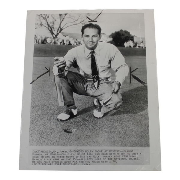 Claude Harmon Makes Hole-In-One in 1947 Masters Tournament Wire Photo