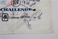 Player, Love, & Twelve (12) Buick Challenge Champs Signed Flag JSA ALOA