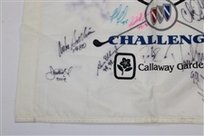 Player, Love, & Twelve (12) Buick Challenge Champs Signed Flag JSA ALOA