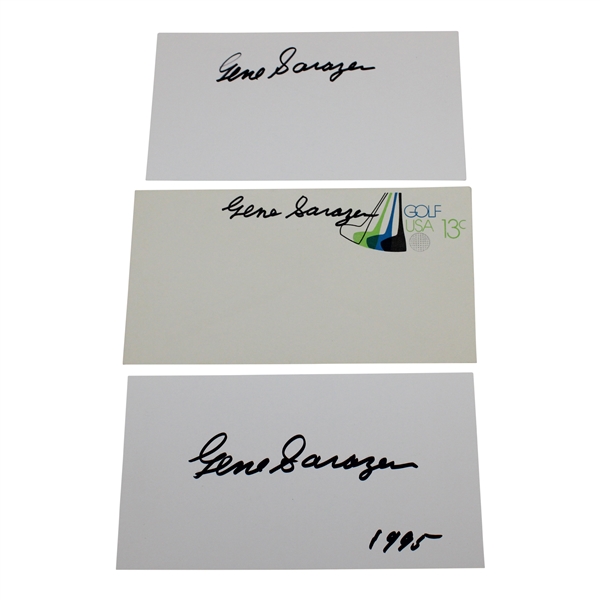 Three (3) Gene Sarazen Nicely Signed Cards - Ready for Framing JSA ALOA