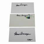 Three (3) Gene Sarazen Nicely Signed Cards - Ready for Framing JSA ALOA