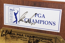 Twenty-Five (25) Past PGA Champs Signed Plaque JSA ALOA