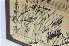 Twenty-Five (25) Past PGA Champs Signed Plaque JSA ALOA