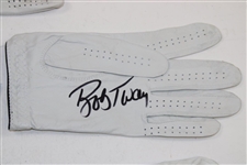 Five (5) Major Champions Signed Personal Match Used Gloves JSA ALOA