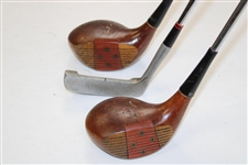 Ben Hogan 1 & 3 Bantam Persimmon Woods Reg No. 2432C w/Hogan P-S2