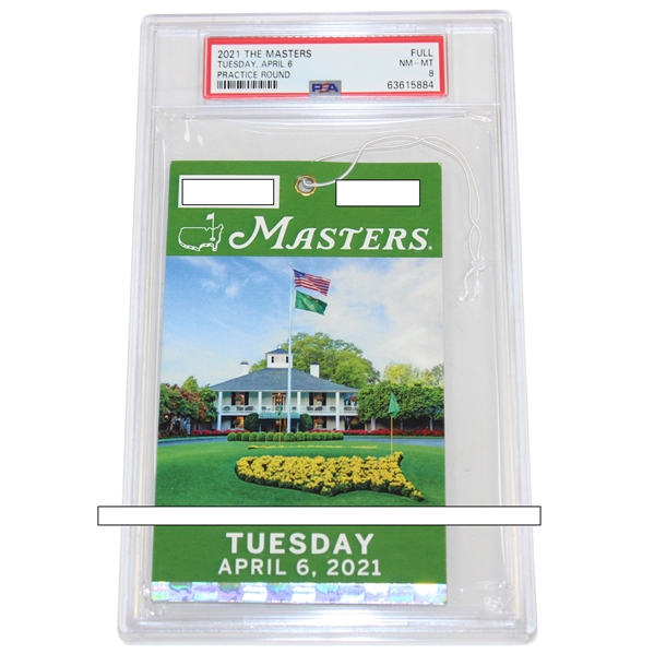 2021 Masters Tournament Tuesday Practice Rd Day Ticket - PSA/DNA Full NM-MT 8 #63615884