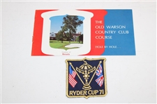 1971 Ryder Cup at Old Warson CC Official Program with Replica Badge