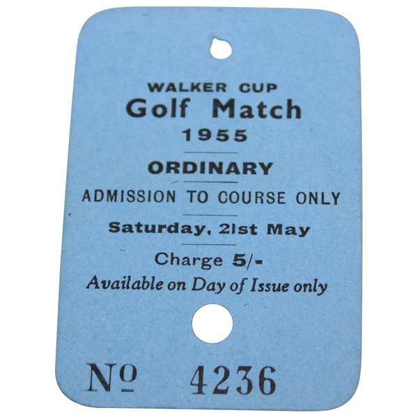 1955 Walker Cup at St Andrews Saturday Golf Match Ticket #4236
