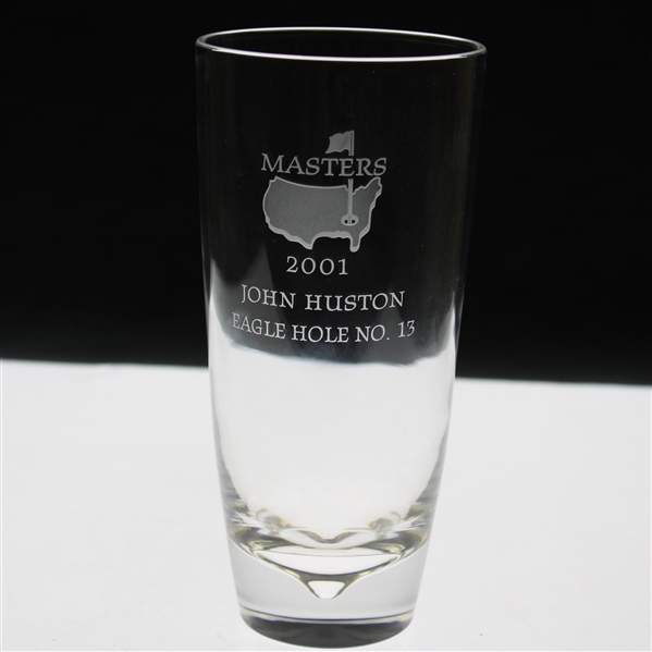 2001 Masters Awarded Eagle Hole #13 Steuben Crystal Highball Glass - John Huston Collection