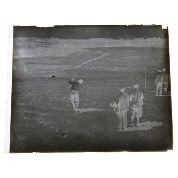 Original Rare Bobby Jones Teeing Off on Augusta National Construction Grounds Photo & Negative - Never Seen!