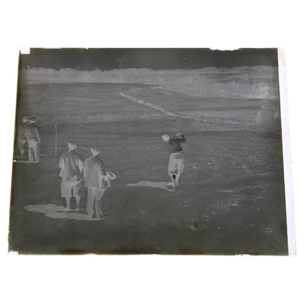 Original Rare Bobby Jones Teeing Off on Augusta National Construction Grounds Photo & Negative - Never Seen!