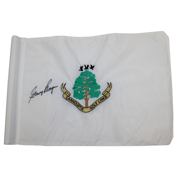 Gary Player Signed Carnoustie Embroidered Course Flag JSA ALOA