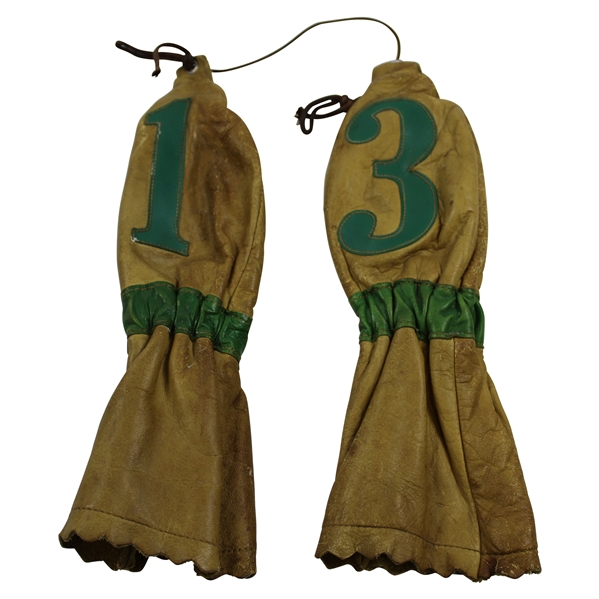 Two (2) Vintage Leather Club Head Covers 