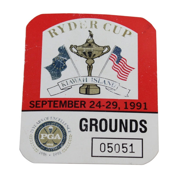 1991 Ryder Cup at Kiawah Island Grounds Badge #05051
