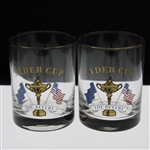 Pair of 1993 Ryder Cup at The Belfry Logo Rocks Glasses