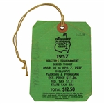 1957 Masters Tournament SERIES Badge #5008 with Original String - Doug Ford Winner