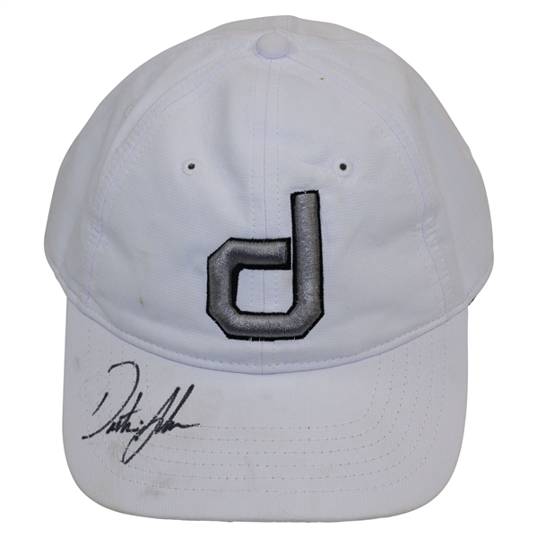 Dustin Johnson Signed White DJ Logo Hat - Unused with Tags JSA ALOA