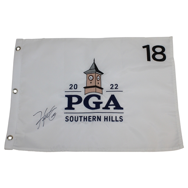 Hideki Matsuyama Signed 2022 PGA at Southern Hills Embroidered Flag JSA ALOA