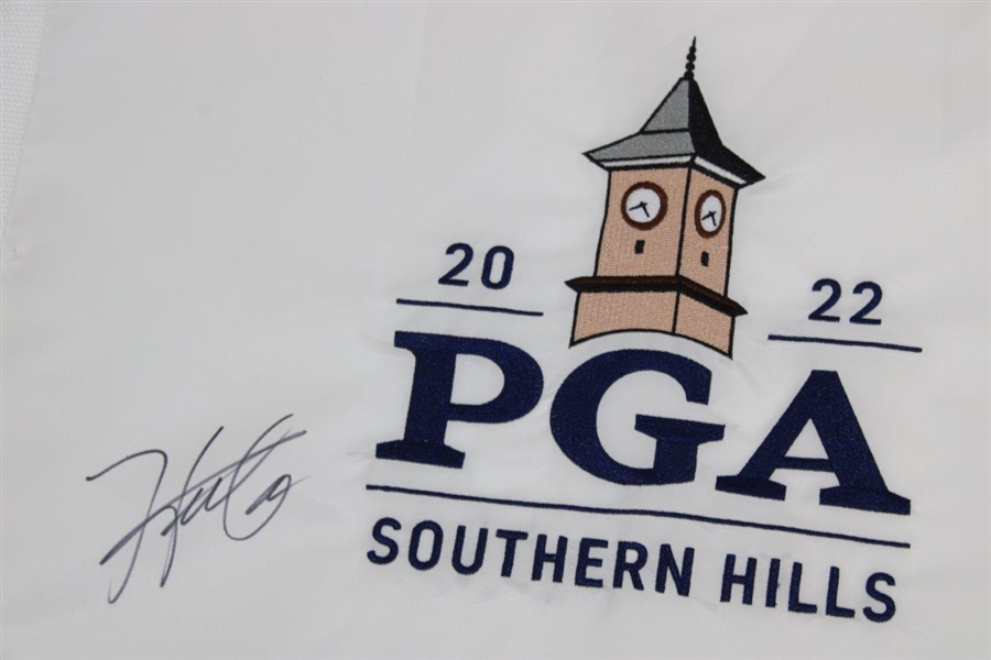 Hideki Matsuyama Signed 2022 PGA at Southern Hills Embroidered Flag JSA ALOA