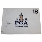 Justin Thomas Signed 2022 PGA at Southern Hills Embroidered Flag JSA ALOA