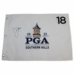 Justin Thomas Signed 2022 PGA at Southern Hills Embroidered Flag JSA ALOA