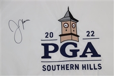 Justin Thomas Signed 2022 PGA at Southern Hills Embroidered Flag JSA ALOA