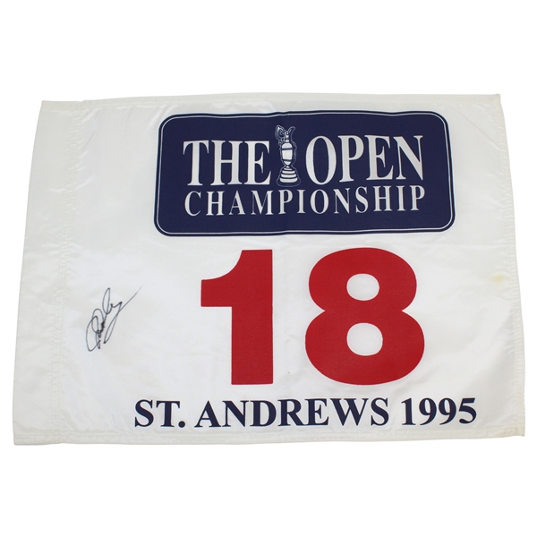 John Daly Signed 1995 The OPEN Championship at St. Andrews White Flag JSA ALOA