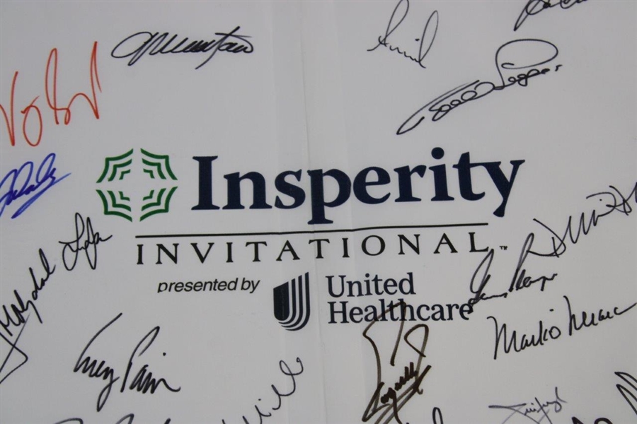 Player, Couples, Annika, Trevino & others Multi-Signed Insperity Invitational Flag JSA ALOA