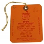 1960 Masters Tournament Final Rd Ticket #2235 - Arnold Palmer Winner