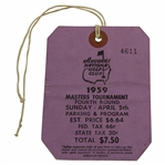 1959 Masters Tournament Final Rd Ticket #4611 - Art Wall Winner