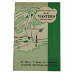 Bobby Jones Signed 1952 Masters Tournament Spectator Guide JSA ALOA
