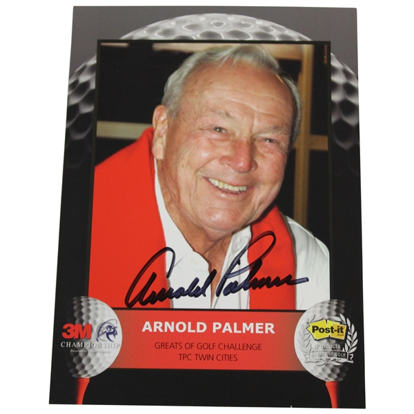 Arnold Palmer Signed 5x7 3M Championship Photo Card JSA ALOA