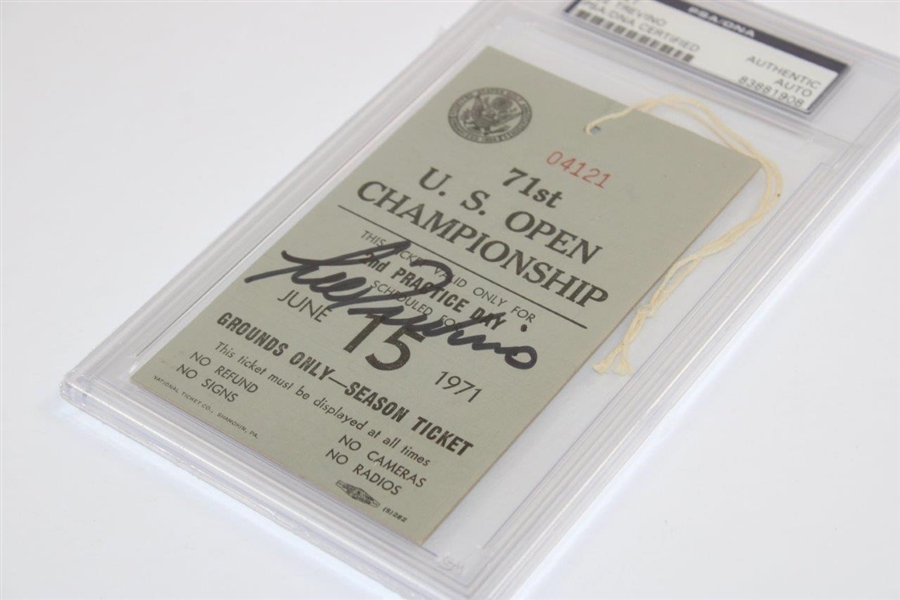 Lee Trevino Signed 1971 US Open at Merion Ticket #04121 PSA #83881908