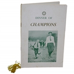1963 Dinner of Champions Honoring Francis Ouimet Menu/Program - Boston, Ma.