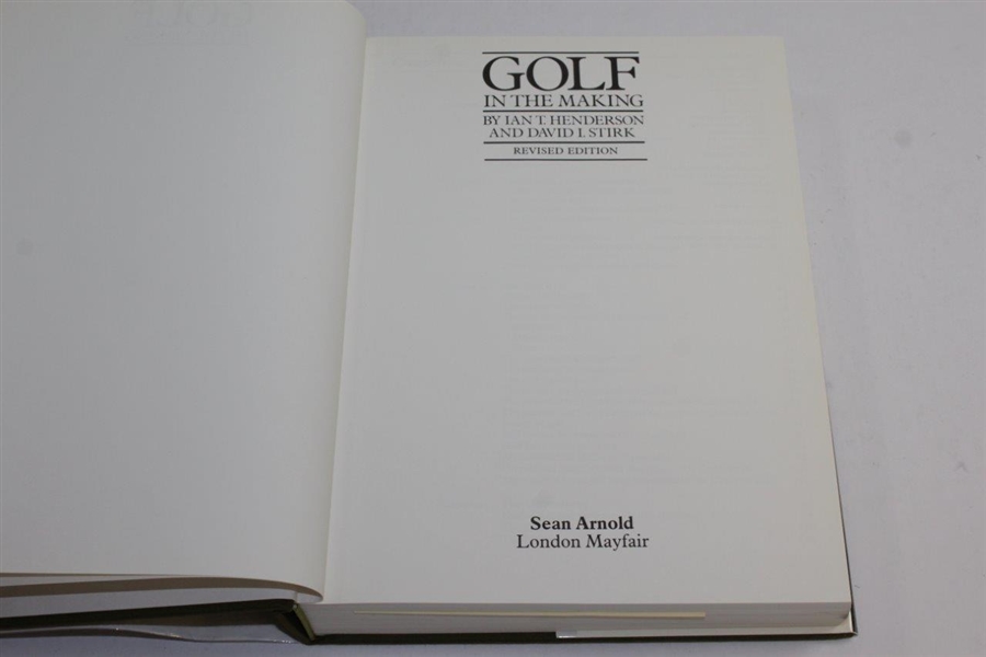 Golf In The Making' Revised Edition 1990 Book by Ian Henderson and David I. Stirk