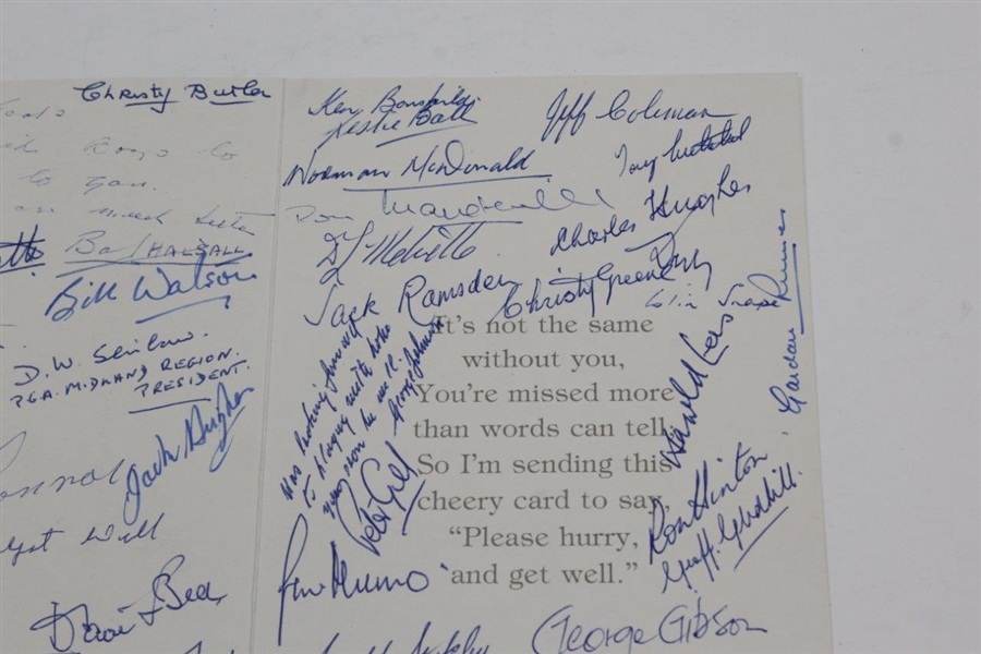 Multi-Signed Get Well Card To Henry Cotton Including Ryder Cups Players JSA ALOA