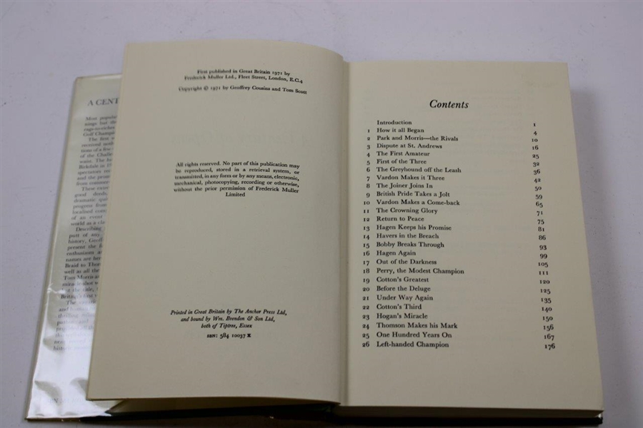 1971 'A Century Of Opens' Book by Geoffrey Cousins & Tom Scott